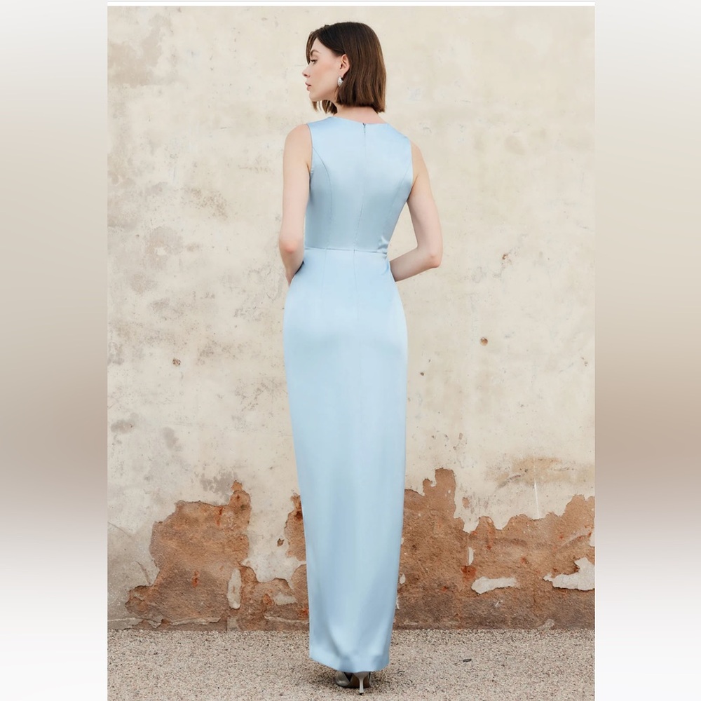 Commense Scalloped edge Blue Floor Length Dress - Picture 5 of 5